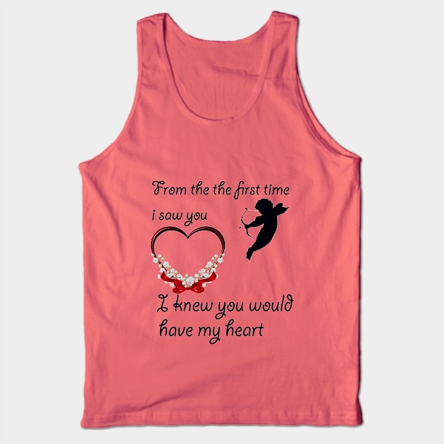 Valentine day gift,cute heart for love, Love From the first time Tank Top by sayed20